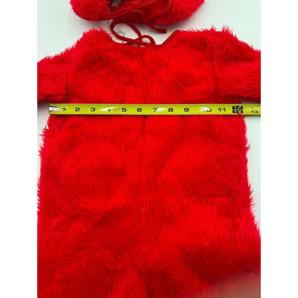 ELMO Sesame Street Comfy Soft REDFur Toddler 12 Month Halloween Costume slippers